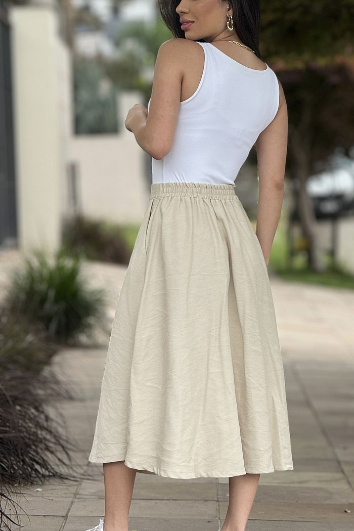 Saia Midi Rafaela Nude