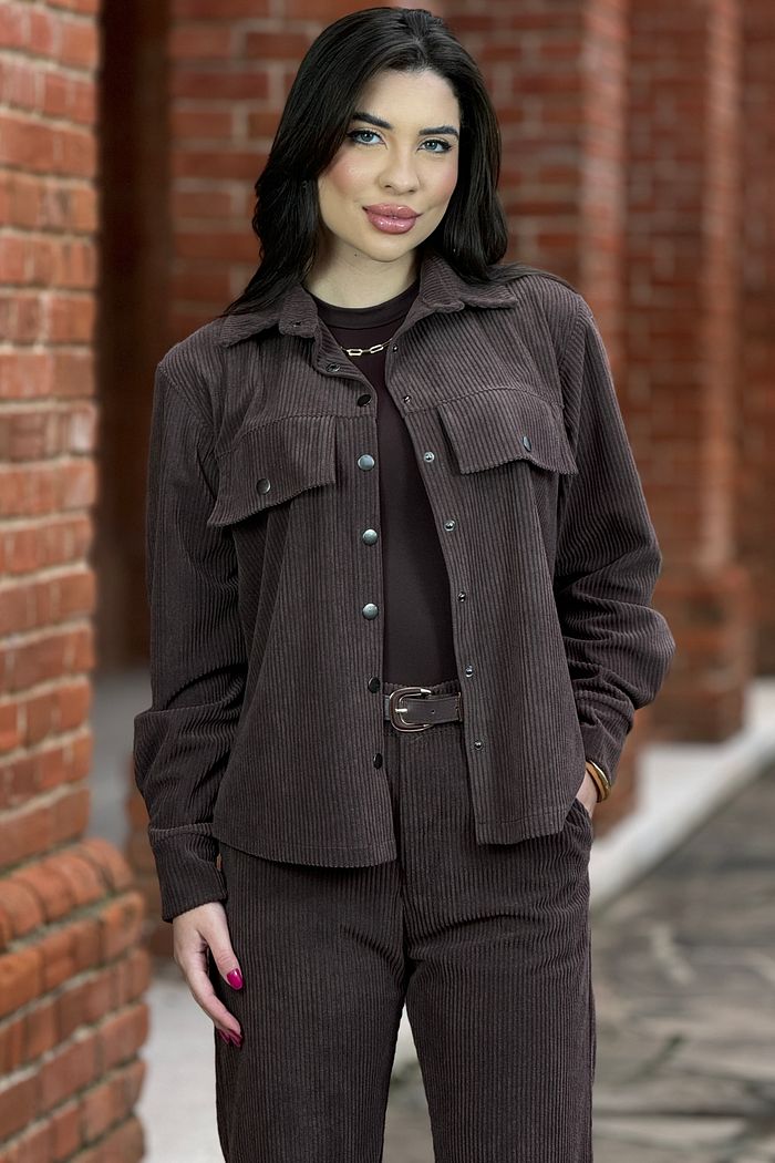 Camisa Cotelê Marrom