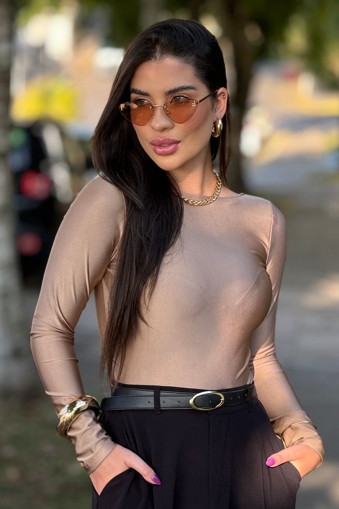 Body Manga Longa Cappuccino