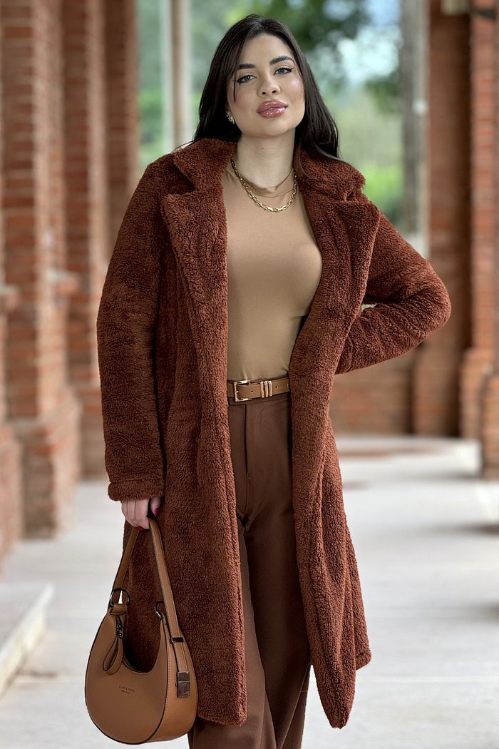 Casaco Sobretudo Cléo Marrom