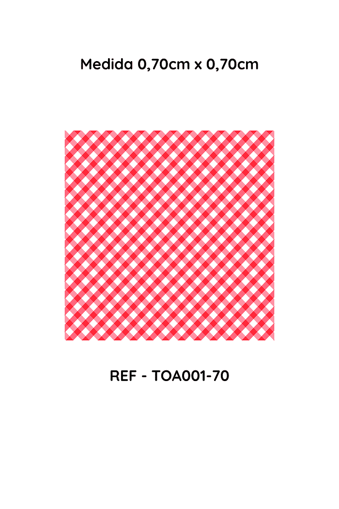 Kit com 4 Toalha de Mesa  Xadrez Vermelho , Medida 0,70mt x 0,70mt