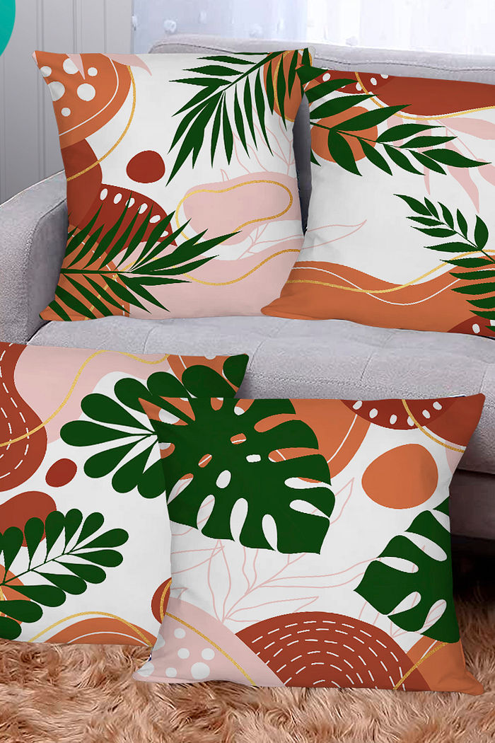 KIT 4 CAPAS DE ALMOFADAS DECORATIVAS TROPICAL TERRACORA- 45x45