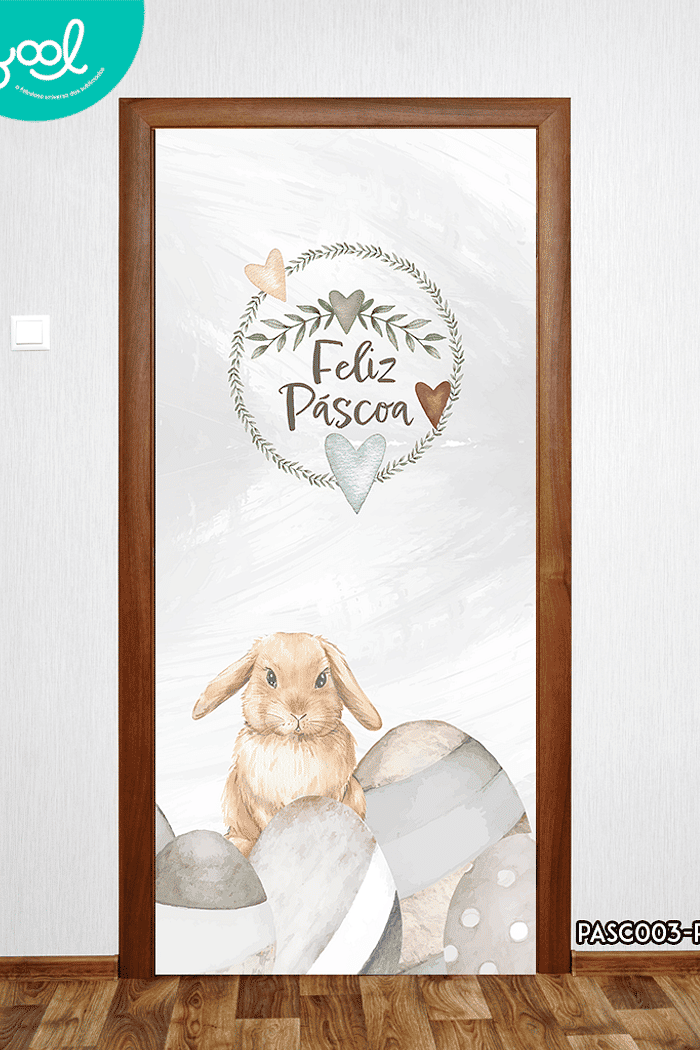 Capa de Porta Feliz Páscoa Coelho