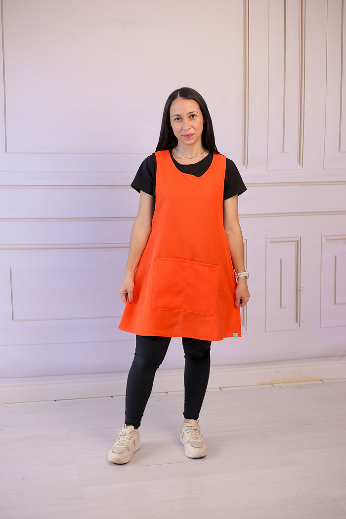 Avental de Cozinha Liso Laranja oxford