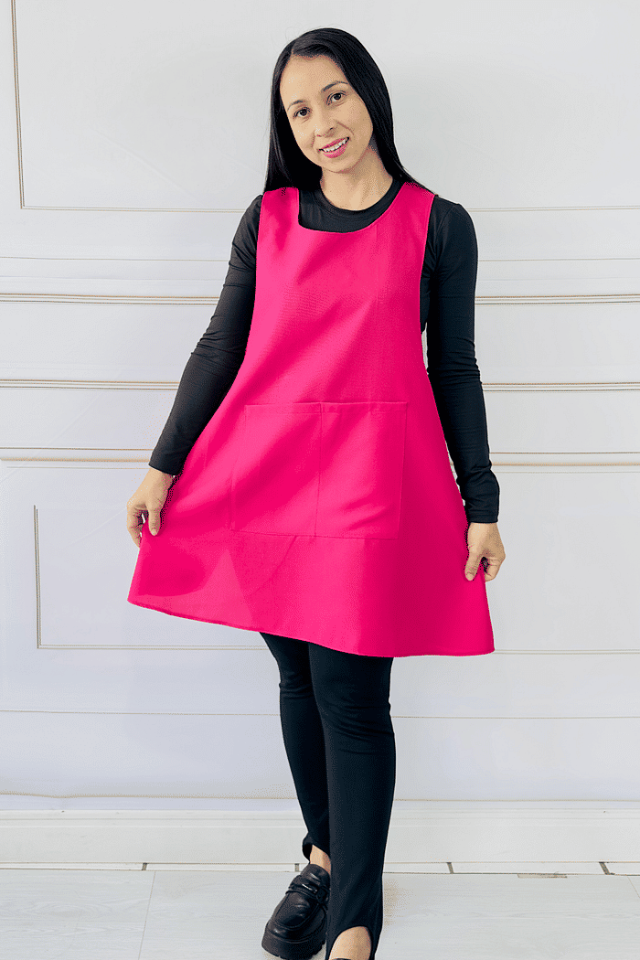 Avental de Cozinha Liso Pink oxford