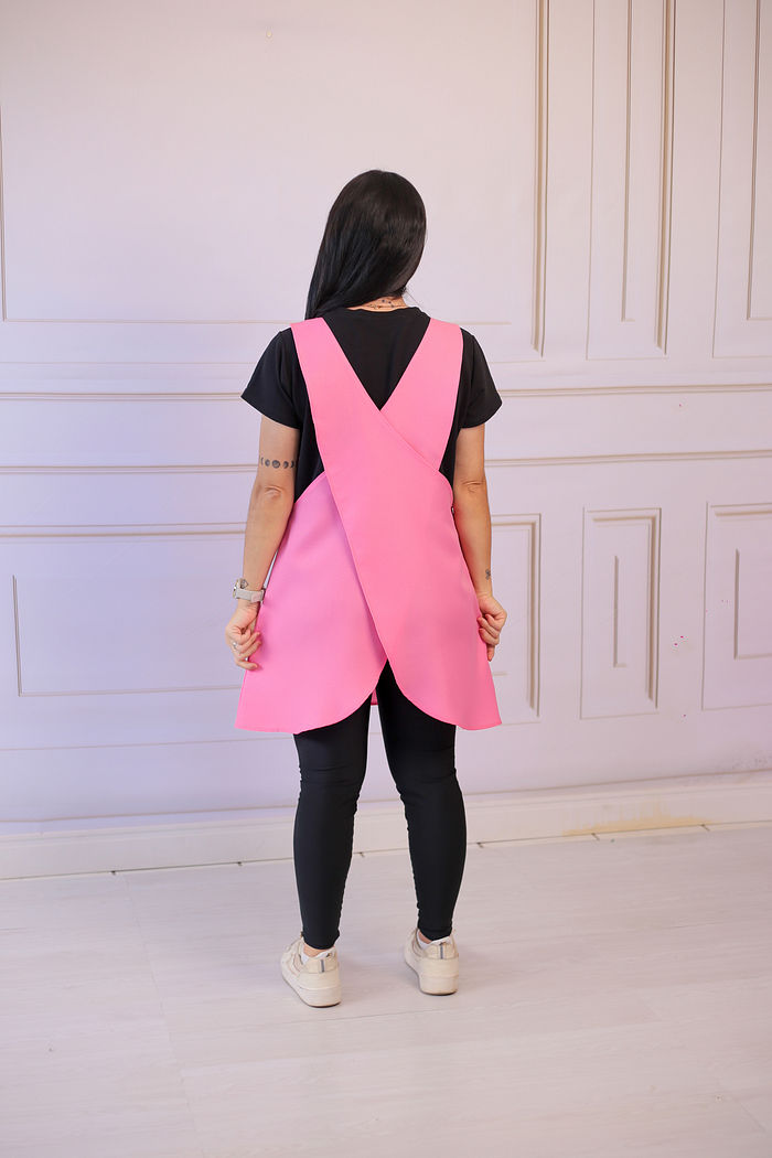 Avental de Cozinha Liso Rosa Chiclé oxford