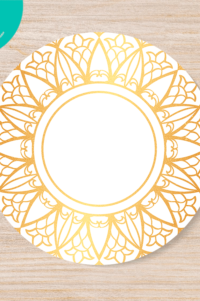 KIT 4 CAPA DE SOUSPLAT MANDALA DOURADO