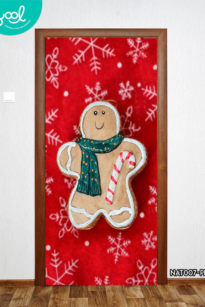 Capa de Porta Natal Bolacha fundo Vermelho