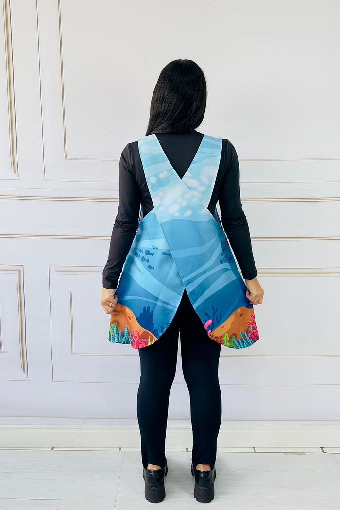 Avental Japonês Fundo do Mar 2