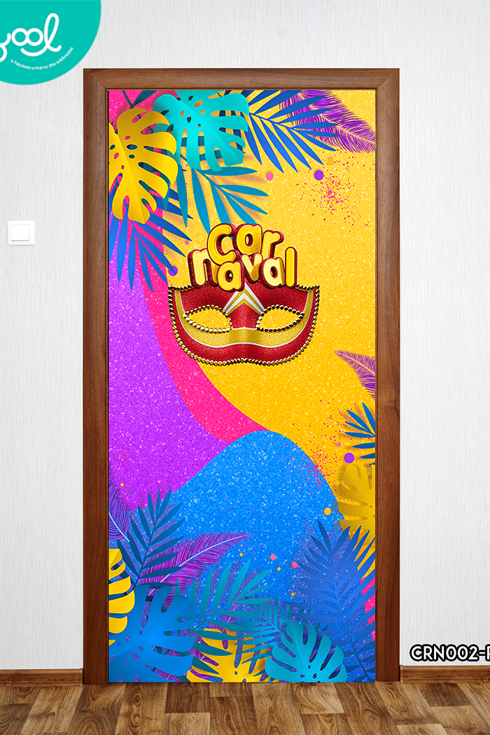 Capa de Porta Decorativa Carnaval Máskara Colors