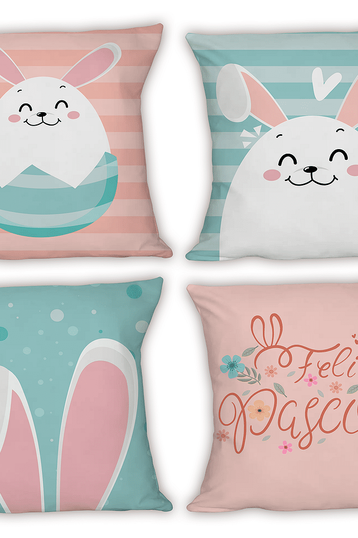 KIT 4 CAPAS DE ALMOFADAS DECORATIVAS PÁSCOA- 45x45