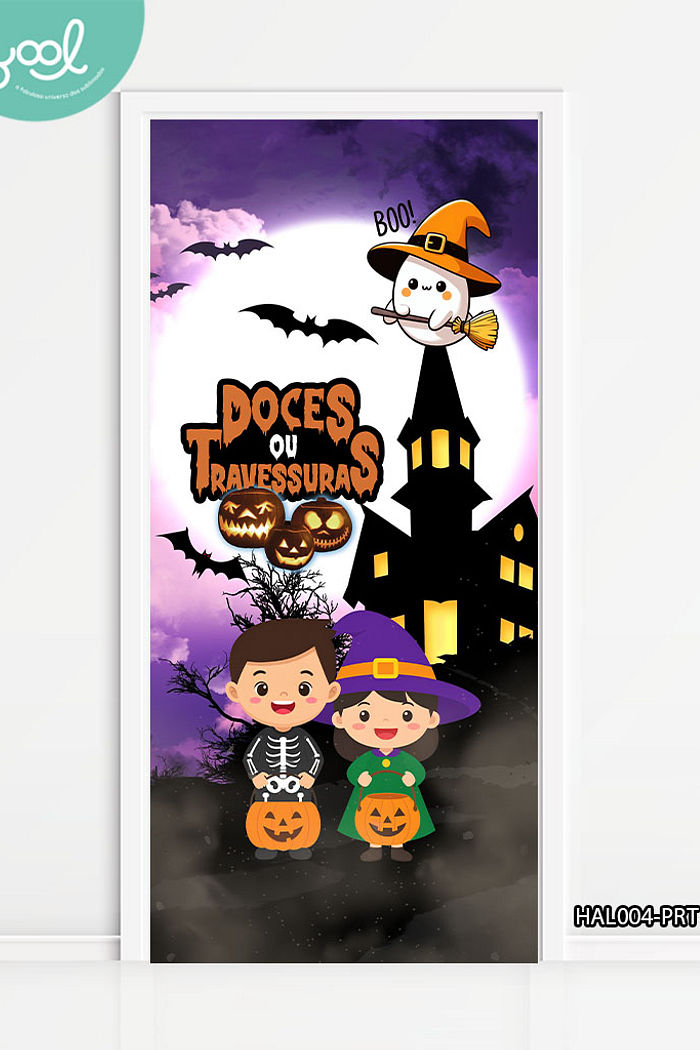 Capa de Porta Halloween Doces ou Travessuras