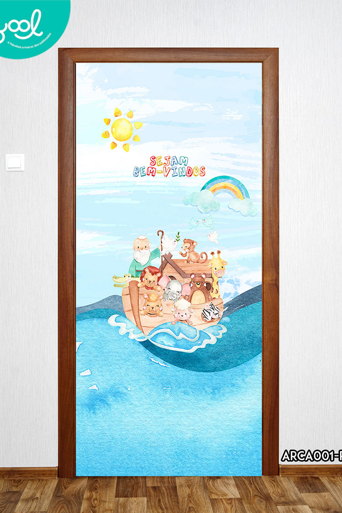 Capa de Porta Sejam Bem-vindos Arca de Noé