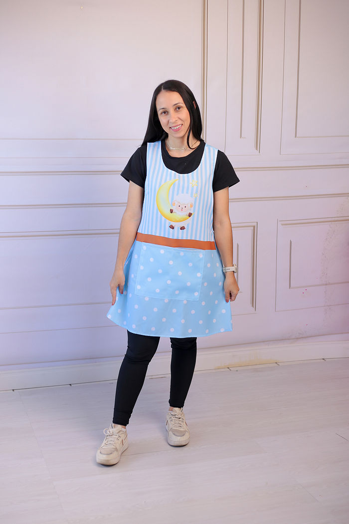 Avental Japonês Ovelhinha Azul