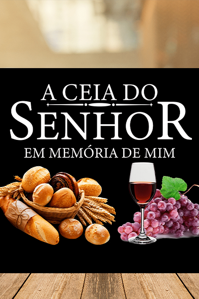 PAINEL CEIA DO SENHOR RETANGULAR HORIZONTAL EM TECIDO SUBLIMADO