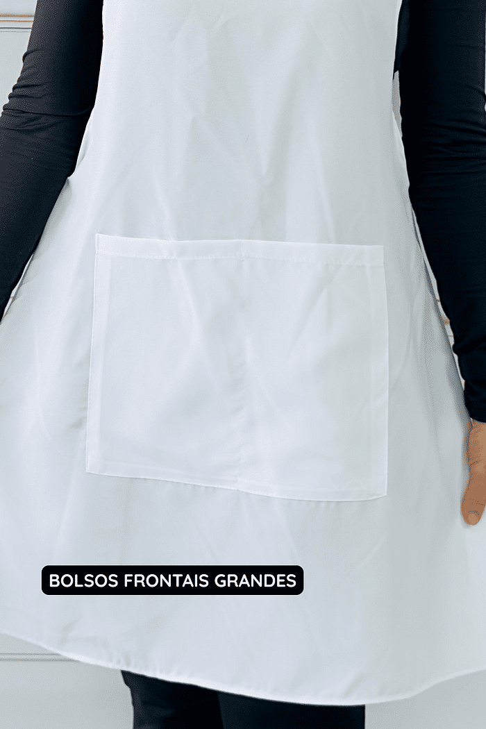 Avental de Cozinha Liso Branco oxford