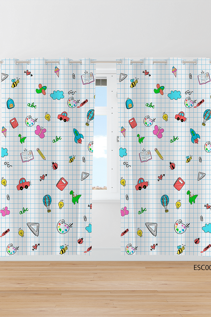 Cortina de Oxford Estampa Desenhos