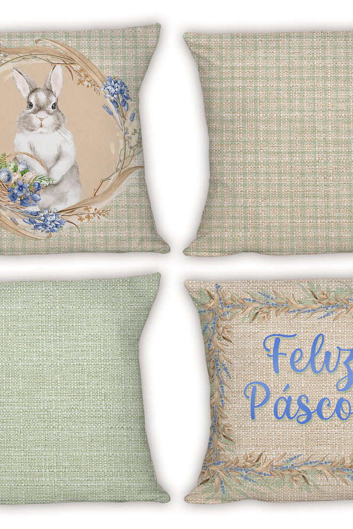 KIT 4 CAPAS DE ALMOFADAS DECORATIVAS PÁSCOA- 45x45