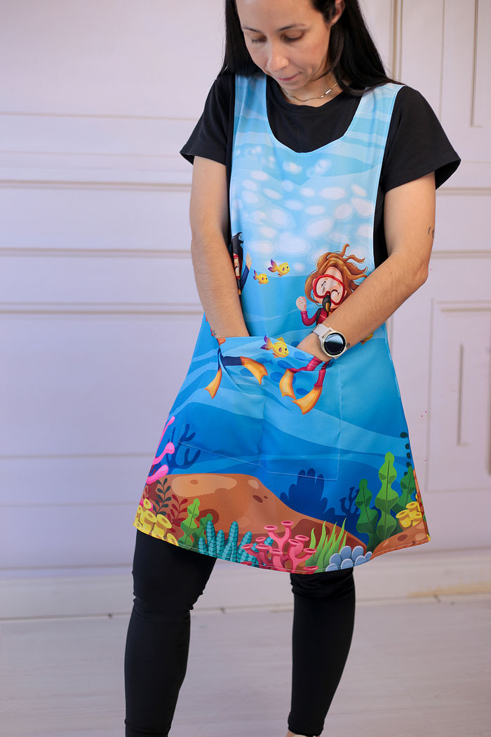 Avental Japonês Fundo do Mar 2