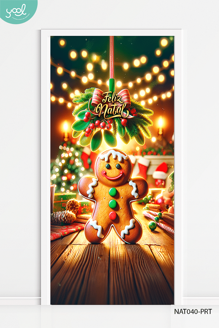 Capa de Porta Natal Bolacha de Natal Fofa