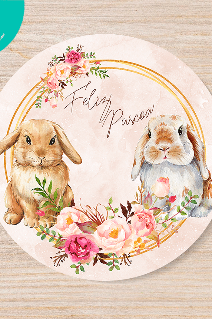 KIT 4 CAPA DE SOUSPLAT COLEÇÃO PÁSCOA COELHO STUART E GIGI