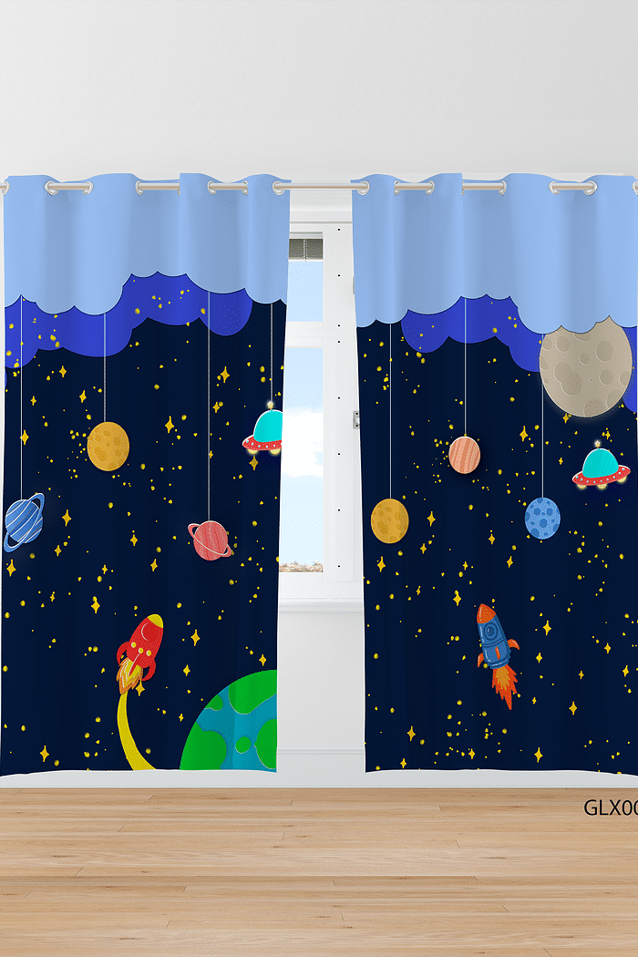 Cortina de Oxford Estampa Astronauta Galáxia