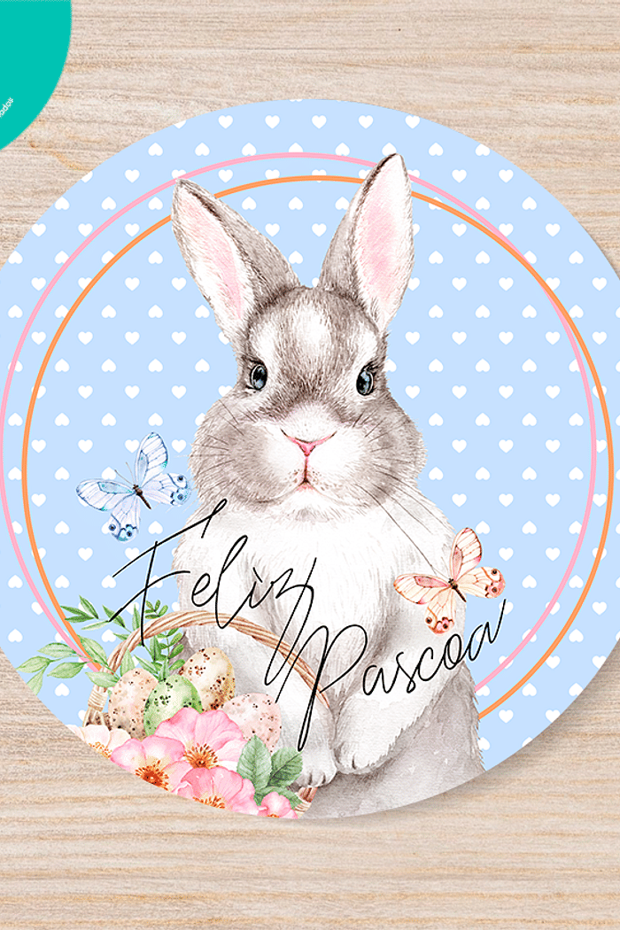 KIT COM 4 CAPA DE SOUSPLAT COLEÇÃO PÁSCOA COLEHA BLUE