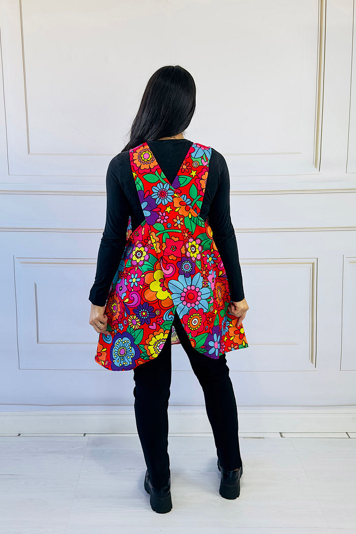 Avental Japonês Festa Junina Floral Chita Oxford