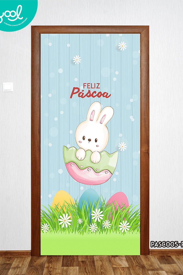 Capa de Porta Páscoa coelho no ovo