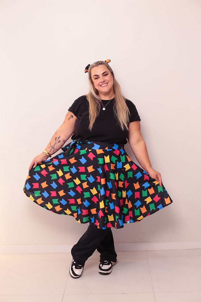 Saia Preta Godê Fantasia Festa Junina adulto P ao G2