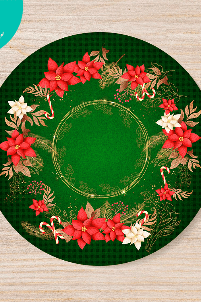 KIT COM 4 CAPA DE SOUSPLAT FLORAL DE NATAL