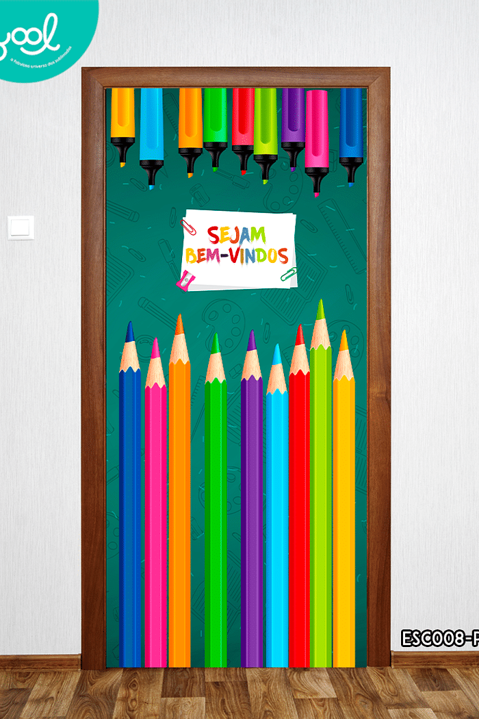 Capa de Porta Sejam Bem-Vindos CANETINHA Sala de Aula