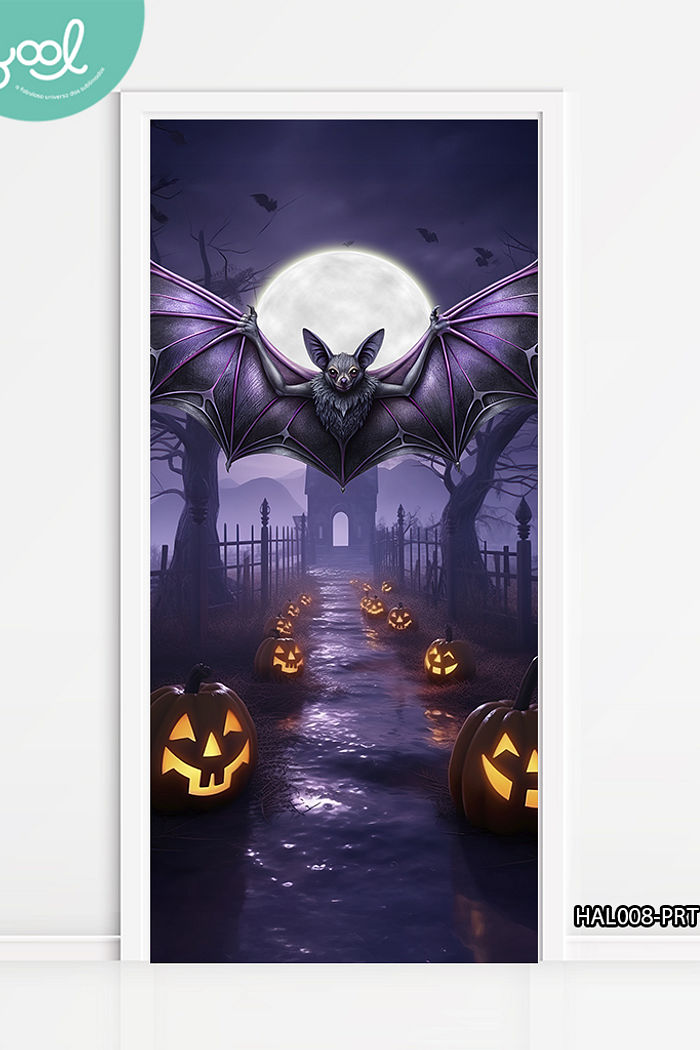 Capa de Porta Halloween Morcego voador