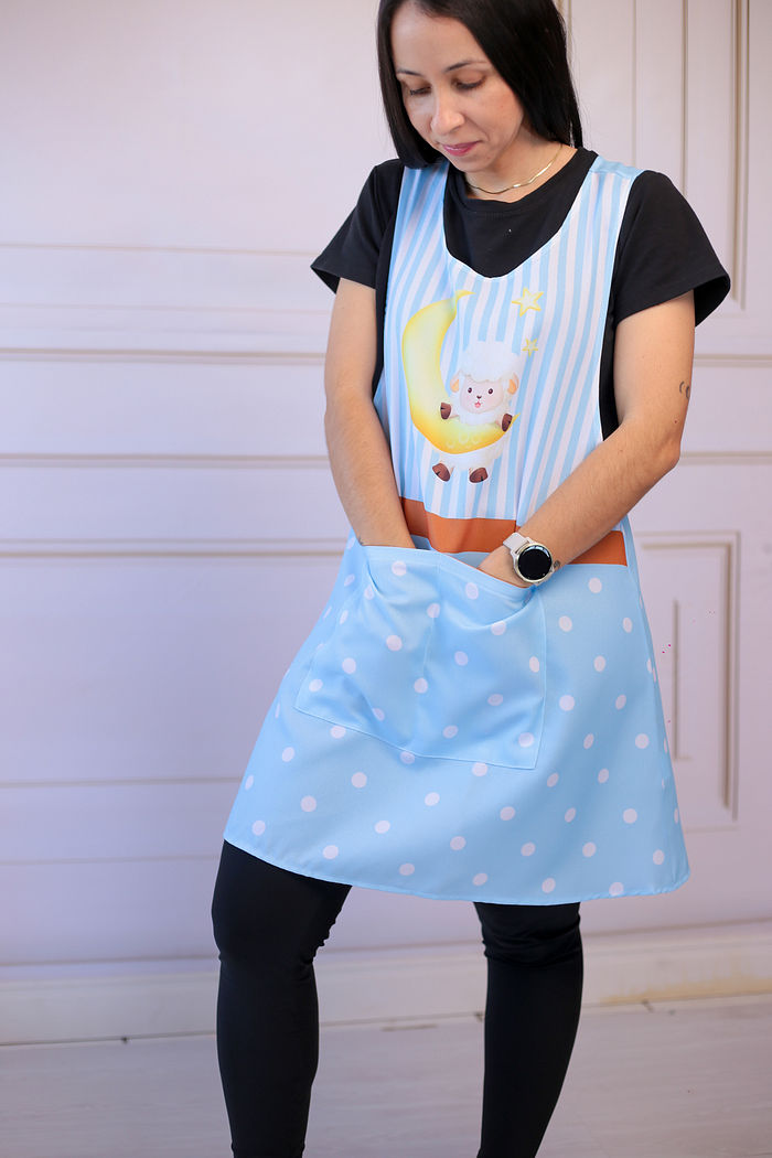 Avental Japonês Ovelhinha Azul