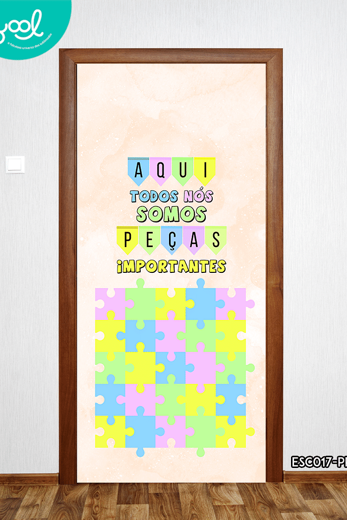 Capa de Porta Decorativa Somos peças importantes