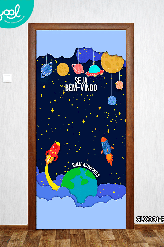 Capa de Porta Decorativa Sejam Bem-Vindos Galáxia