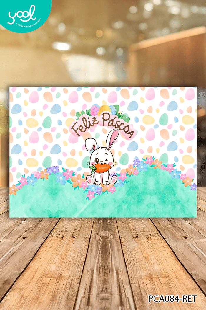 PAINEL DE PÁSCOA PARA ESCOLA RETANGULAR DE TECIDO 2,00x1,50