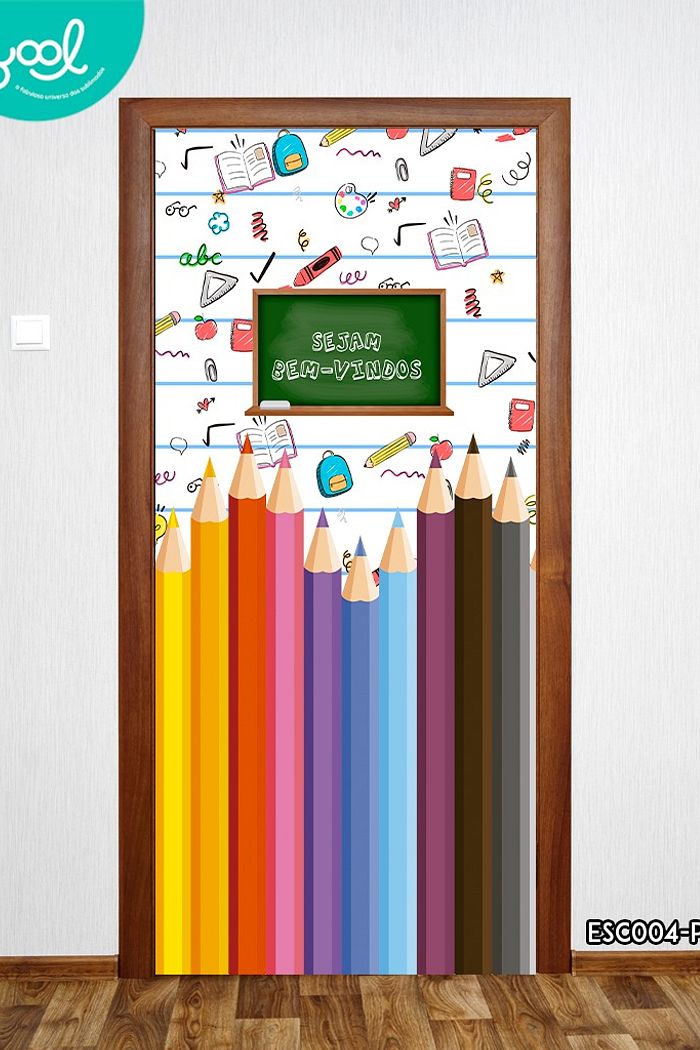 Capa de Porta Sejam Bem-Vindos Lápis quadro de Giz