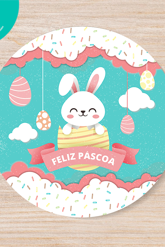 KIT 4 CAPA DE SOUSPLAT PÁSCOA COELHO NO OVINHO