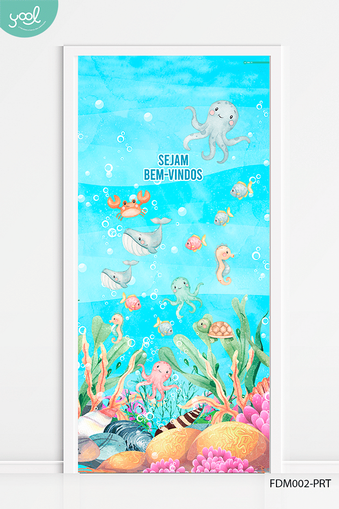 Capa de Porta Decorativa Fundo do Mar