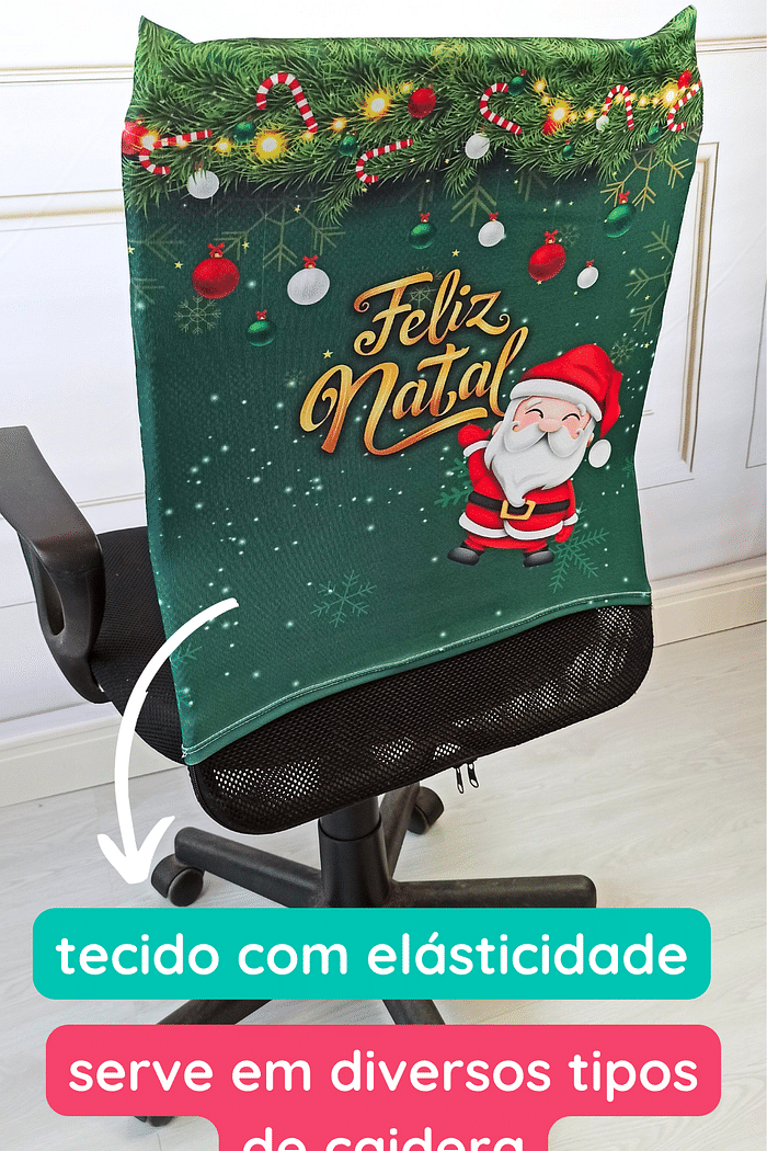 ALERTA DE PRESENTE: VOCÊ GANHOU 01 Capa de Cadeira Natal