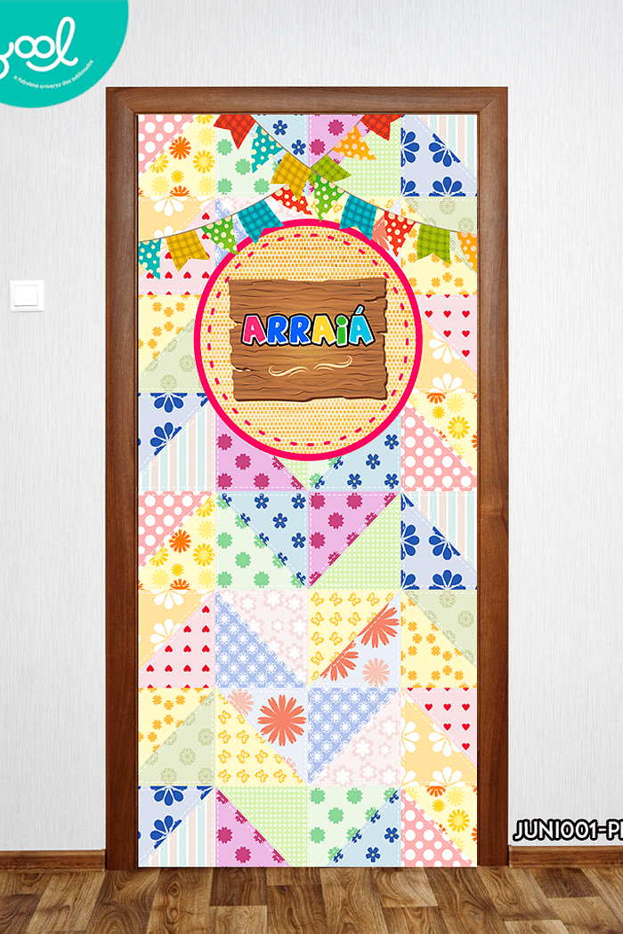 Capa Porta Festa Junina Patchworks Coloridos