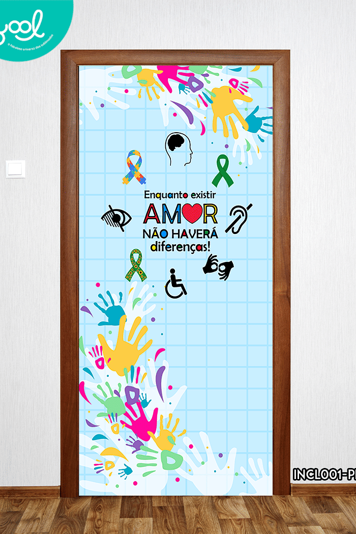 Capa de Porta Sala de Inclusão, Sala de Recursos, Sala Aee