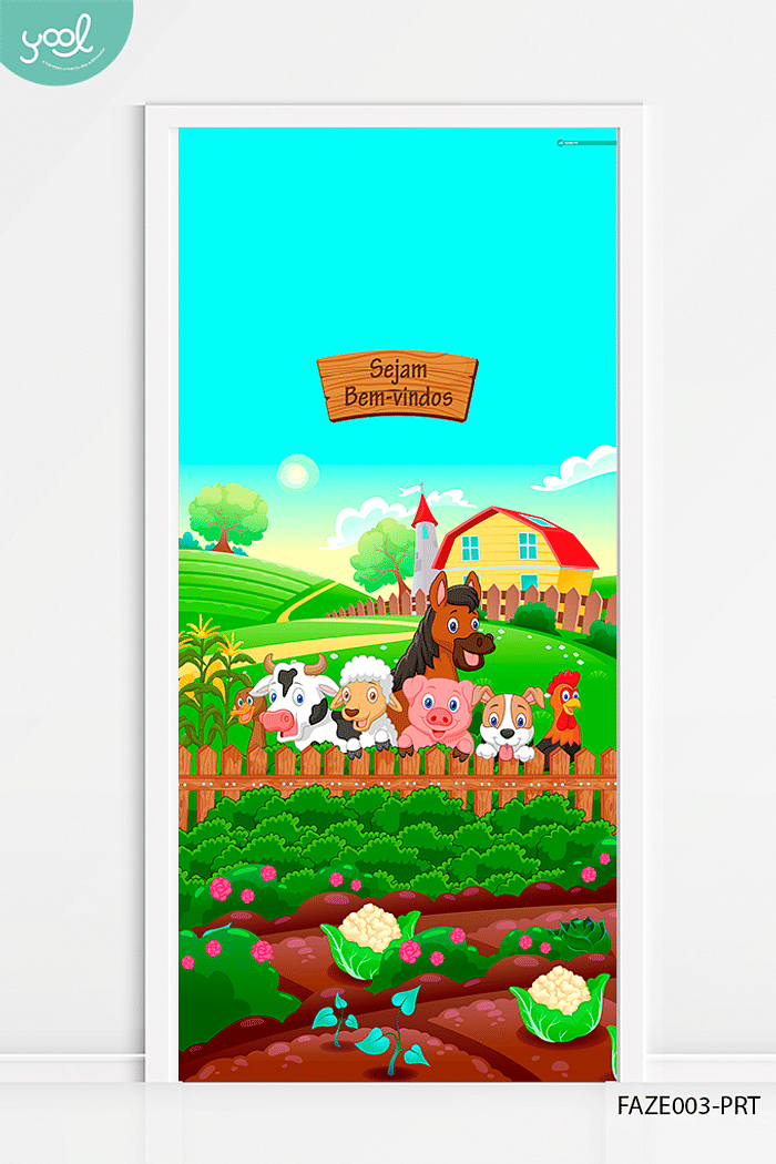 Capa de Porta Fazendinha cercadinho Sejam Bem-Vindos