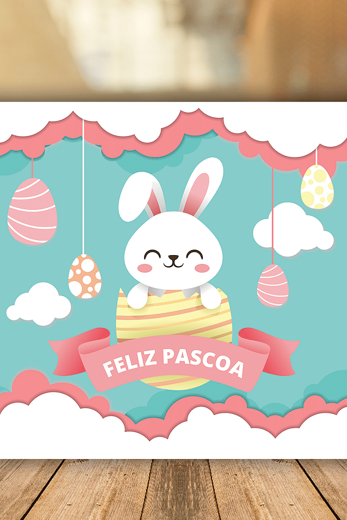 PAINEL RETANGULAR DE TECIDO  PÁSCOA PARA ESCOLA