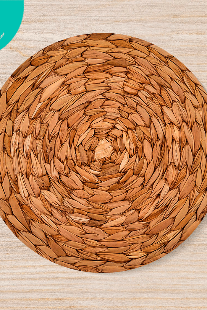 KIT 4 CAPA DE SOUSPLAT PALHA TRANÇADA QUEIMADA