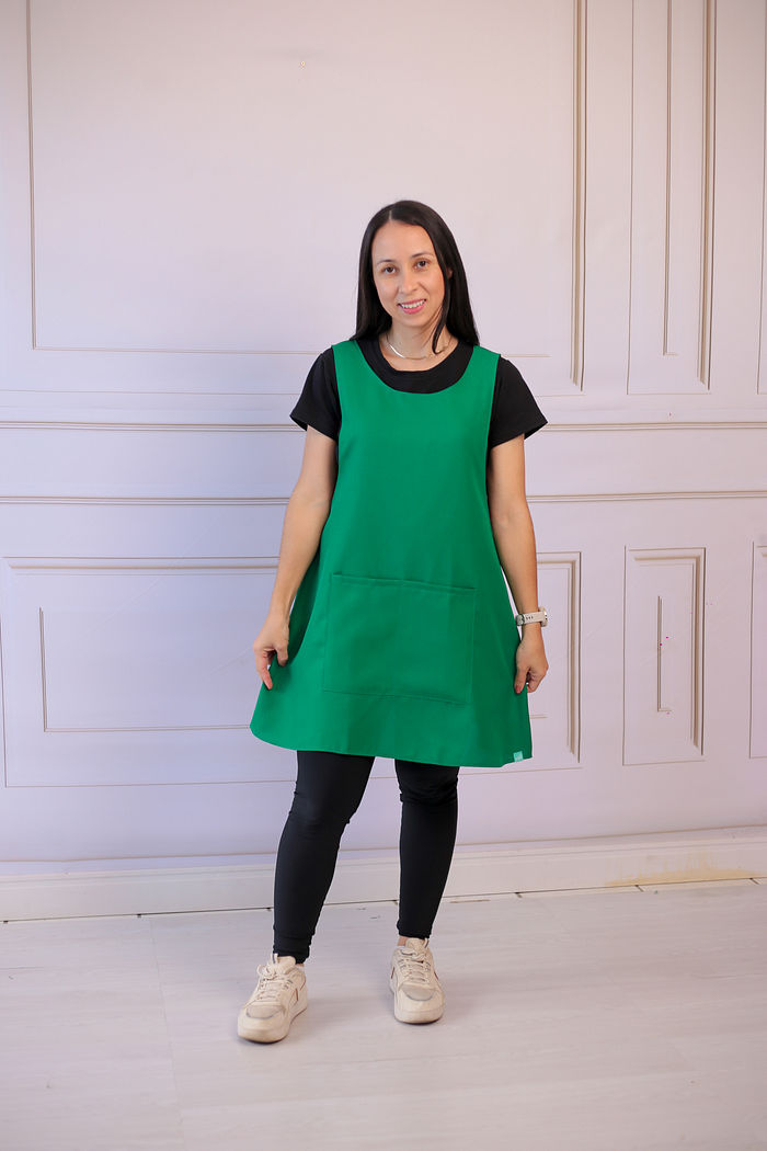 Avental de Cozinha Liso Verde Bandeira oxford