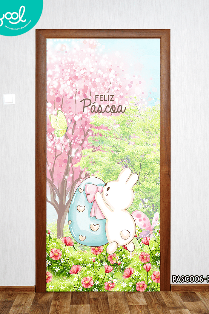 Capa de Porta Páscoa Jardim dos Coelhos