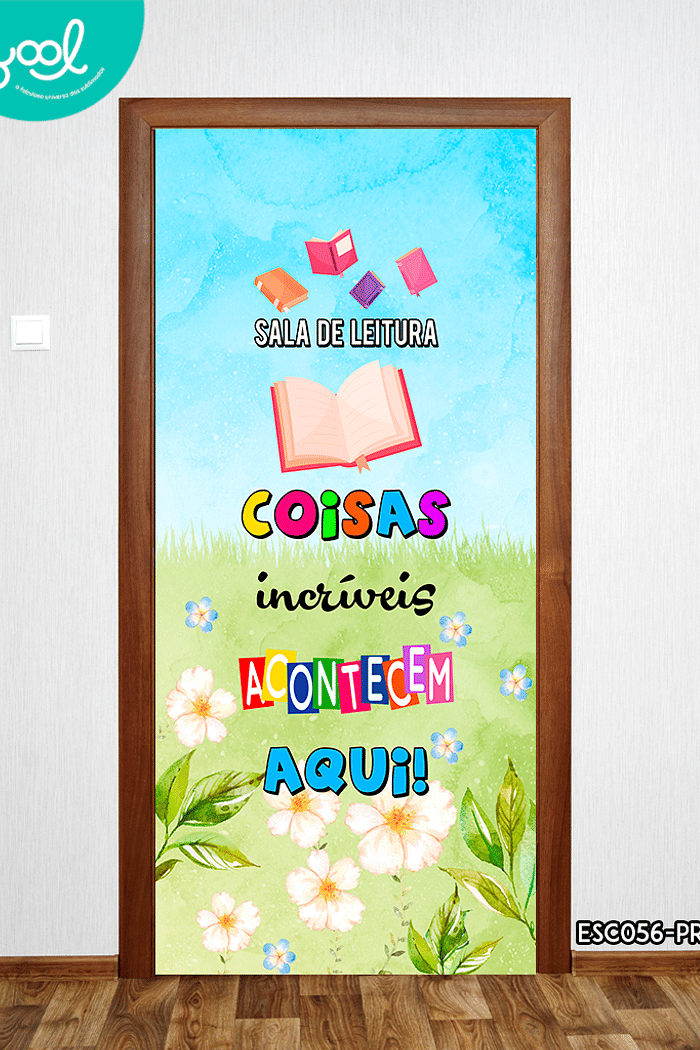 Capa de Porta Sala de Leitura aquarela
