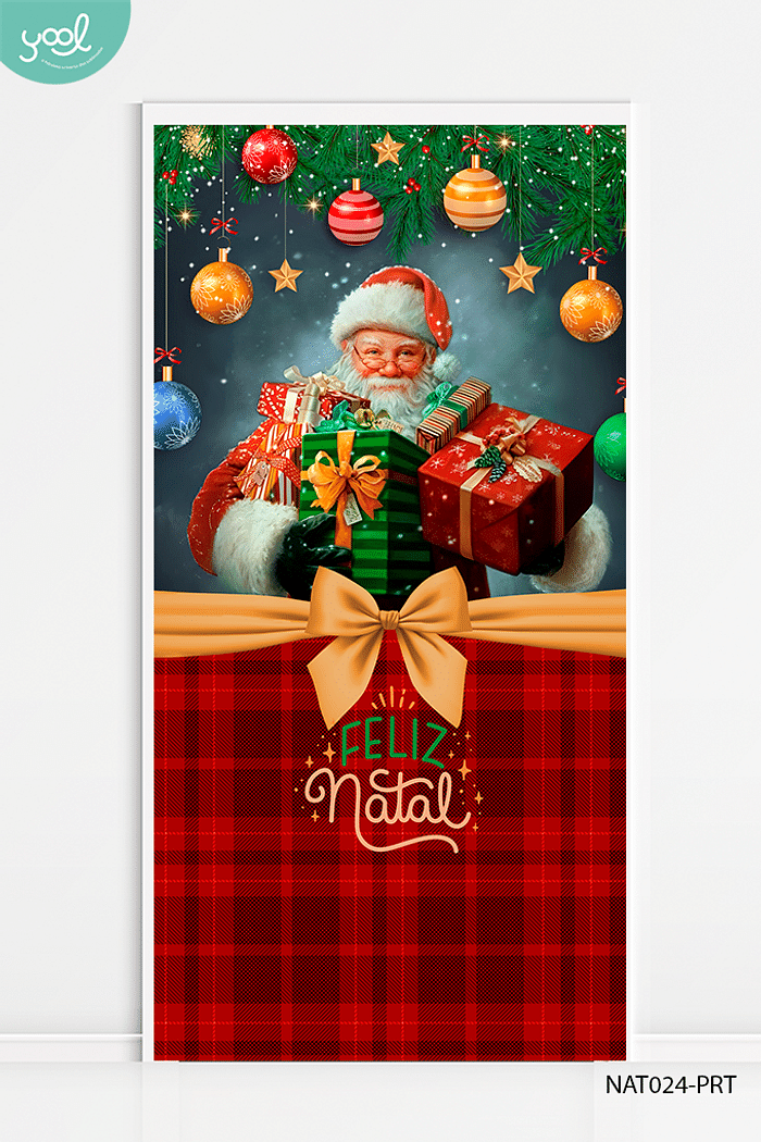Capa de Porta Natal Papai Noel Presentes